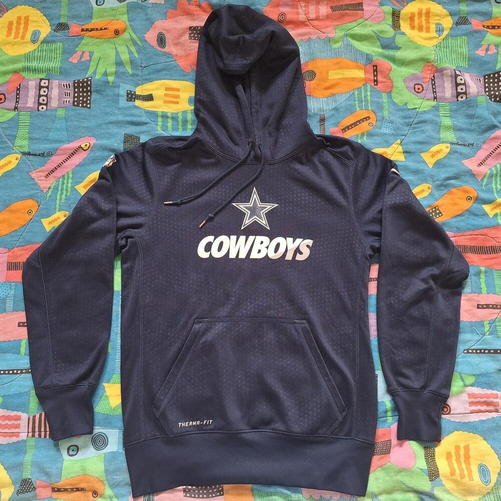 Nike Dallas Cowboys Therma-FIT Hoodie NFL Navy Pullover Men's S